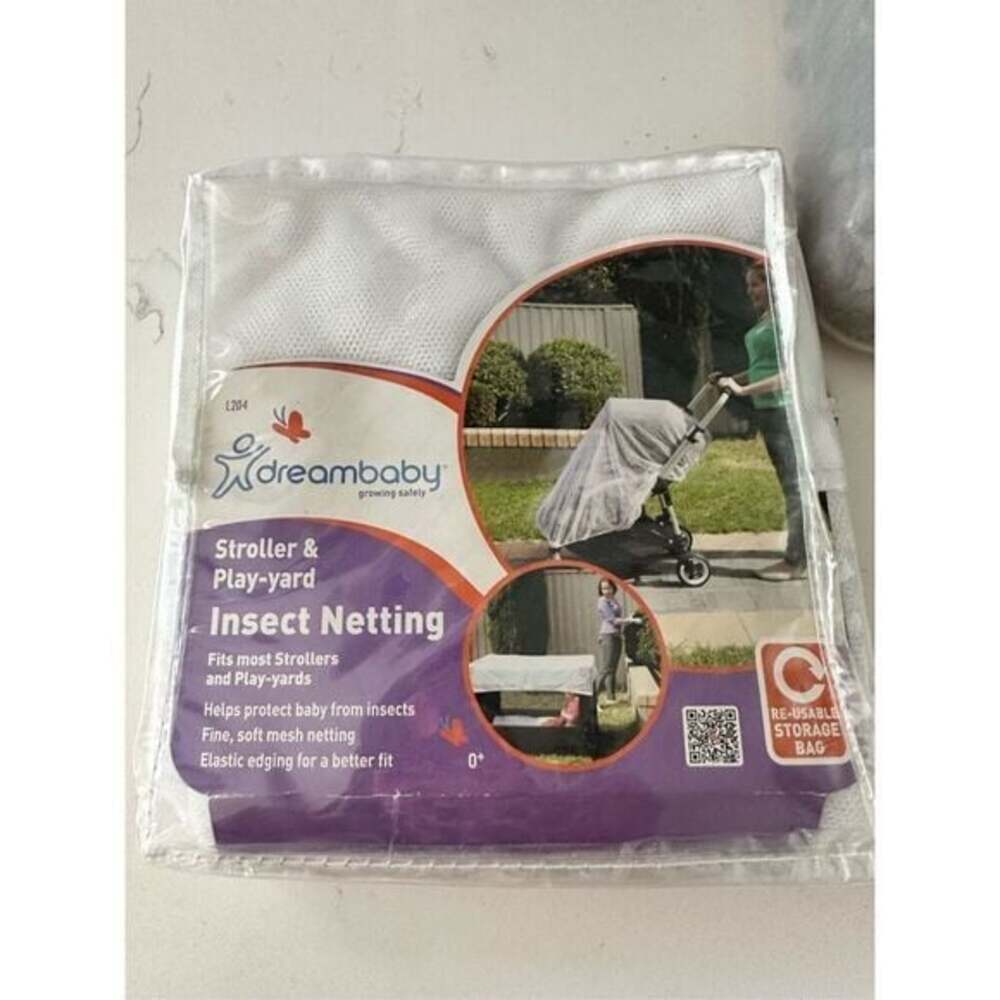 Dreambaby insect netting for stroller, car seat, pack and play white gauze NEW